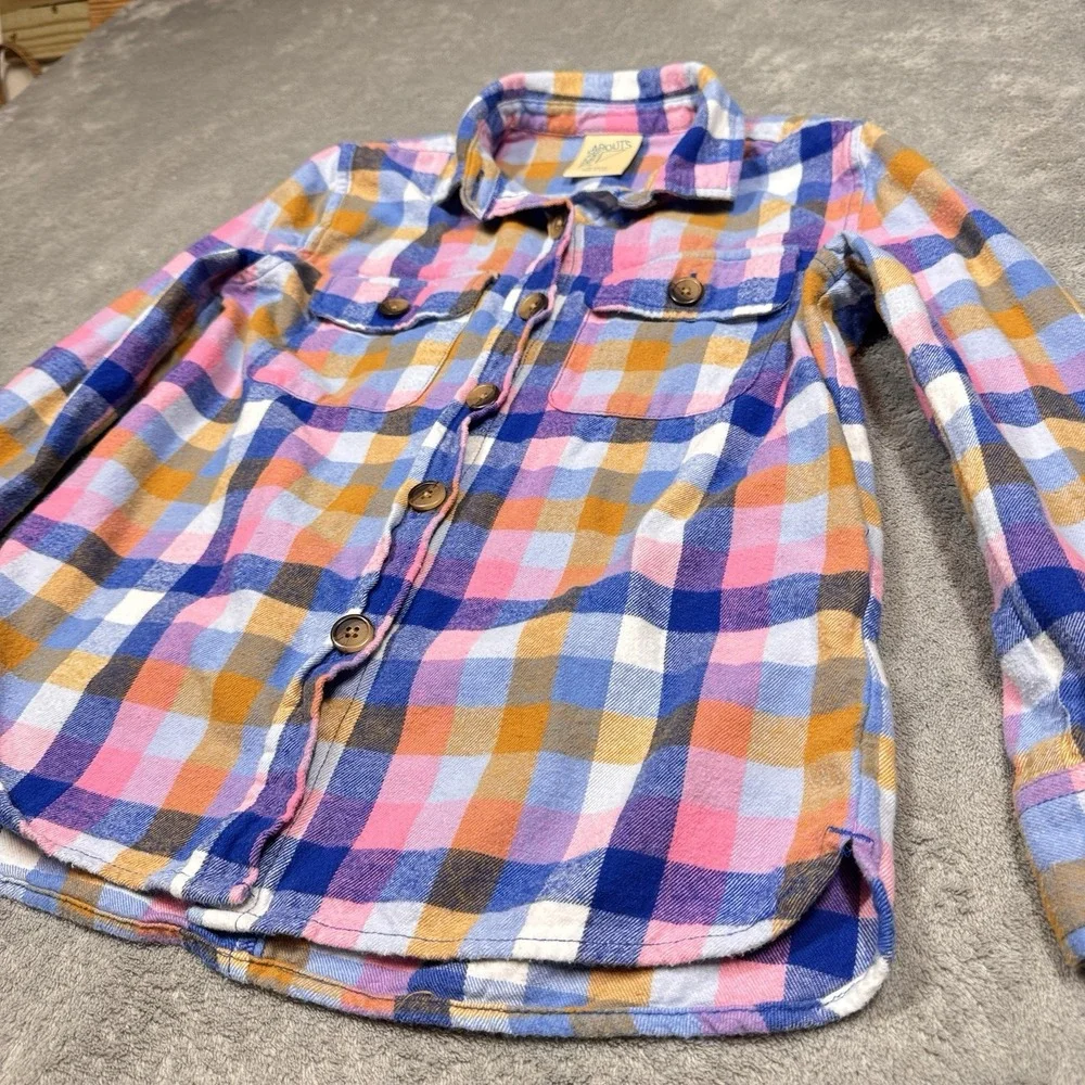 The‎ Abouts Plaid Button Up Shirt Kids Medium 10 12 Multicolor Long Sleeve